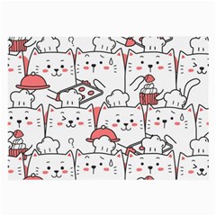 Cute-cat-chef-cooking-seamless-pattern-cartoon Large Glasses Cloth (2 Sides) by Jancukart