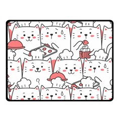 Cute-cat-chef-cooking-seamless-pattern-cartoon Fleece Blanket (small) by Jancukart