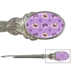 Cute-colorful-cat-kitten-with-paw-yarn-ball-seamless-pattern Letter Opener