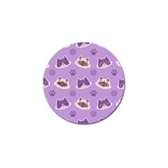 Cute-colorful-cat-kitten-with-paw-yarn-ball-seamless-pattern Golf Ball Marker (4 Pack) by Jancukart