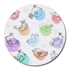 Cartoon-bird-cute-doodle-bird Round Mousepad