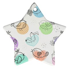 Cartoon-bird-cute-doodle-bird Ornament (star)