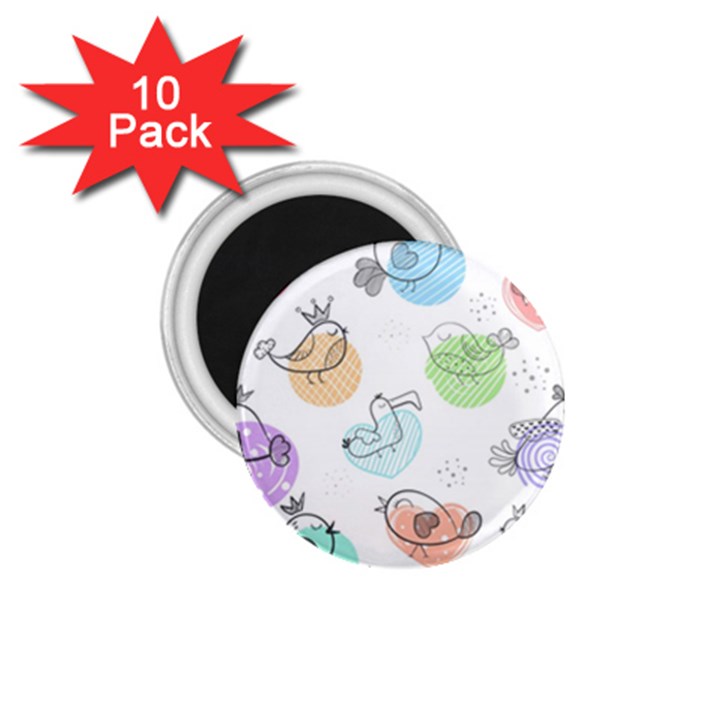 Cartoon-bird-cute-doodle-bird 1.75  Magnets (10 pack) 