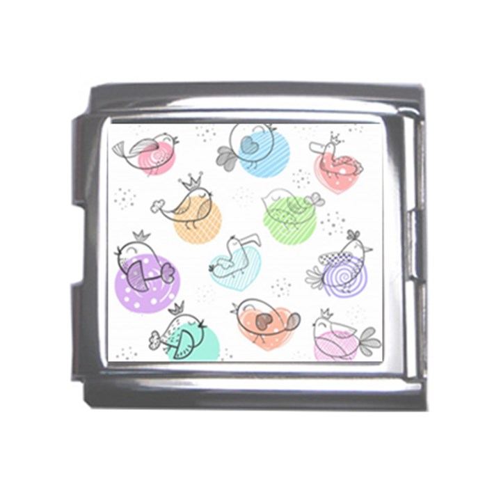 Cartoon-bird-cute-doodle-bird Mega Link Italian Charm (18mm)