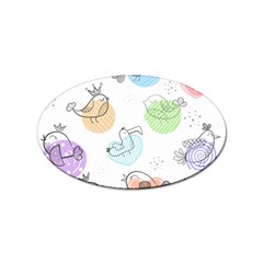 Cartoon-bird-cute-doodle-bird Sticker (Oval)