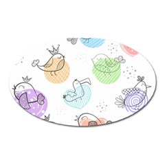 Cartoon-bird-cute-doodle-bird Oval Magnet