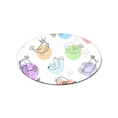 Cartoon-bird-cute-doodle-bird Sticker Oval (100 pack)