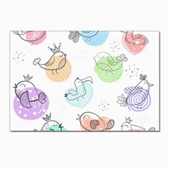 Cartoon-bird-cute-doodle-bird Postcards 5  x 7  (Pkg of 10)