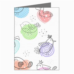 Cartoon-bird-cute-doodle-bird Greeting Cards (Pkg of 8)