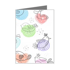 Cartoon-bird-cute-doodle-bird Mini Greeting Card