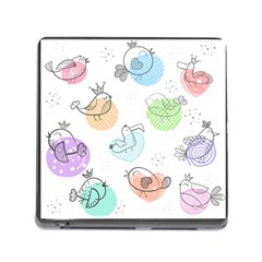 Cartoon-bird-cute-doodle-bird Memory Card Reader (Square 5 Slot)