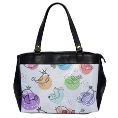 Cartoon-bird-cute-doodle-bird Oversize Office Handbag