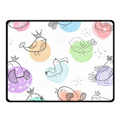 Cartoon-bird-cute-doodle-bird Fleece Blanket (Small)