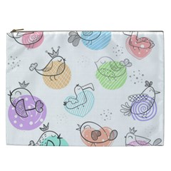 Cartoon-bird-cute-doodle-bird Cosmetic Bag (XXL)