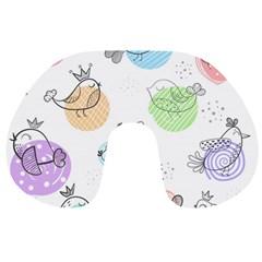 Cartoon-bird-cute-doodle-bird Travel Neck Pillow