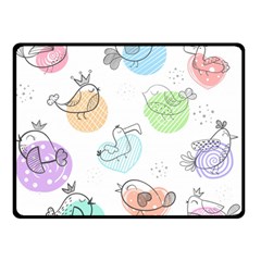 Cartoon-bird-cute-doodle-bird Double Sided Fleece Blanket (Small) 