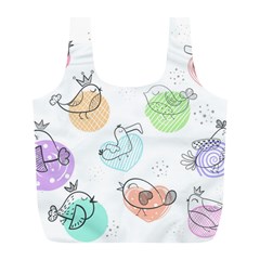 Cartoon-bird-cute-doodle-bird Full Print Recycle Bag (L)