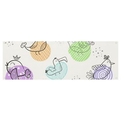 Cartoon-bird-cute-doodle-bird Banner and Sign 12  x 4 