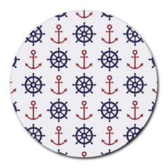 Nautical-seamless-pattern Round Mousepad