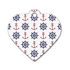 Nautical-seamless-pattern Dog Tag Heart (two Sides) by Jancukart