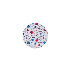 Hearts-seamless-pattern-memphis-style 1  Mini Buttons