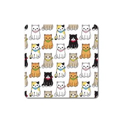 Cat-kitten-seamless-pattern Square Magnet