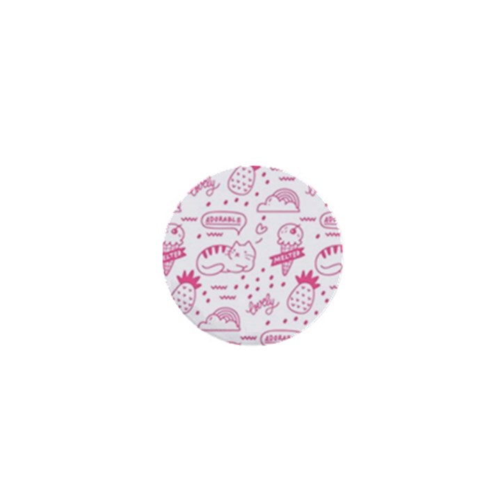 Cute-girly-seamless-pattern 1  Mini Buttons