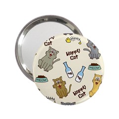 Happy-cats-pattern-background 2 25  Handbag Mirrors