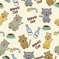 Happy-cats-pattern-background Play Mat (rectangle)