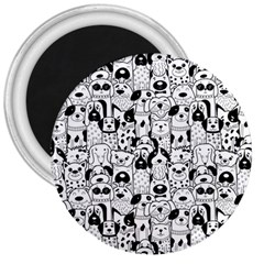 Seamless-pattern-with-black-white-doodle-dogs 3  Magnets