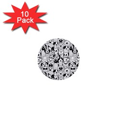 Seamless-pattern-with-black-white-doodle-dogs 1  Mini Buttons (10 Pack) 