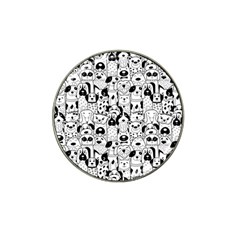 Seamless-pattern-with-black-white-doodle-dogs Hat Clip Ball Marker (4 Pack) by Jancukart