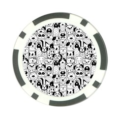 Seamless-pattern-with-black-white-doodle-dogs Poker Chip Card Guard