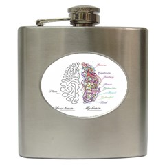Neurodivergent Creative Smart Brain Hip Flask (6 Oz) by Wegoenart