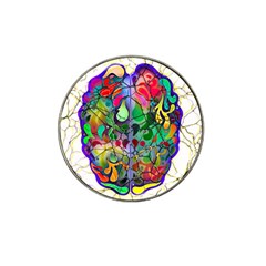 Brain Head Mind Man Silhouette Hat Clip Ball Marker by Wegoenart