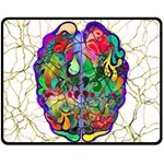 Brain Head Mind Man Silhouette Double Sided Fleece Blanket (Medium)  58.8 x47.4  Blanket Back