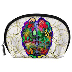Brain Head Mind Man Silhouette Accessory Pouch (large) by Wegoenart