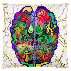 Brain Head Mind Man Silhouette Large Flano Cushion Case (one Side) by Wegoenart