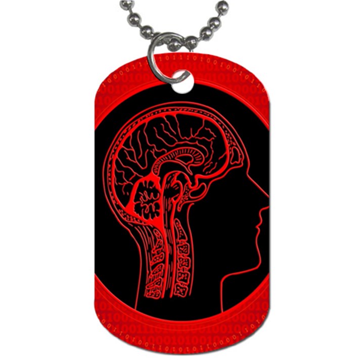 Artificial Intelligence Brain Think Dog Tag (One Side)