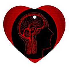 Artificial Intelligence Brain Think Heart Ornament (two Sides) by Wegoenart