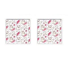 Cute-animals-seamless-pattern-kawaii-doodle-style Cufflinks (square) by Jancukart