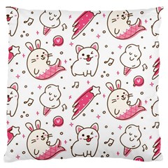 Cute-animals-seamless-pattern-kawaii-doodle-style Standard Flano Cushion Case (two Sides)