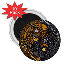 Yin-yang-owl-doodle-ornament-illustration 2 25  Magnets (10 Pack) 