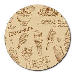 Ice-cream-vintage-pattern Round Mousepad