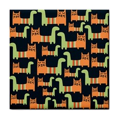 Seamless-pattern-with-cats Tile Coaster