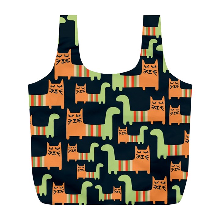 Seamless-pattern-with-cats Full Print Recycle Bag (L)