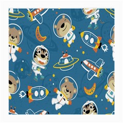 Seamless-pattern-funny-astronaut-outer-space-transportation Medium Glasses Cloth by Jancukart