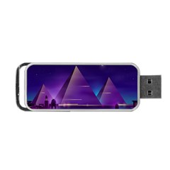 Egyptian-pyramids-night-landscape-cartoon Portable Usb Flash (two Sides) by Jancukart