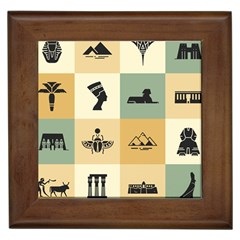 Egyptian-flat-style-icons Framed Tile