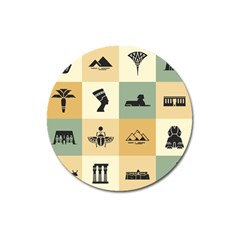 Egyptian-flat-style-icons Magnet 3  (round)